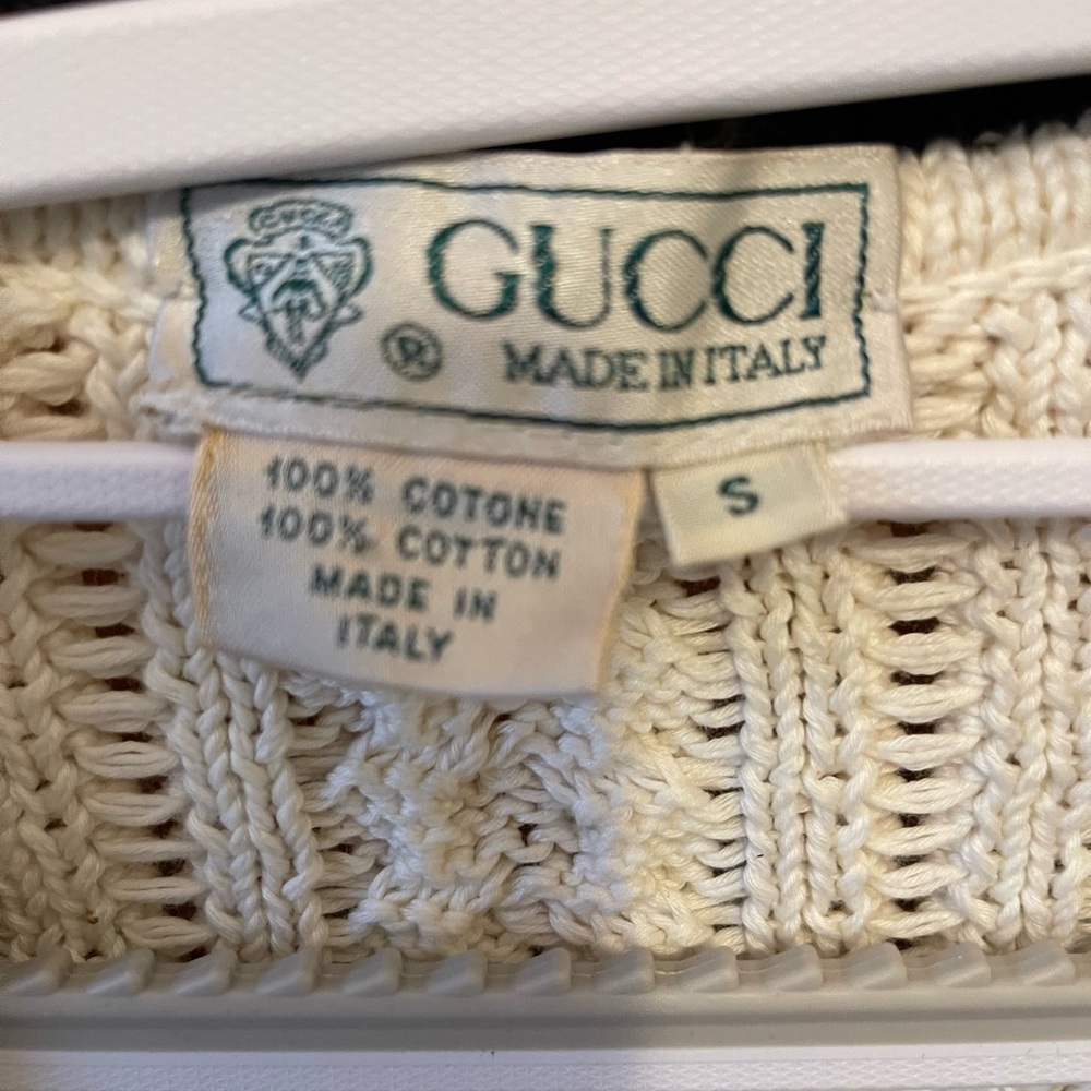 Vintage 80’s new w/o tags GUCCI cable knit cardigan sweater size small S